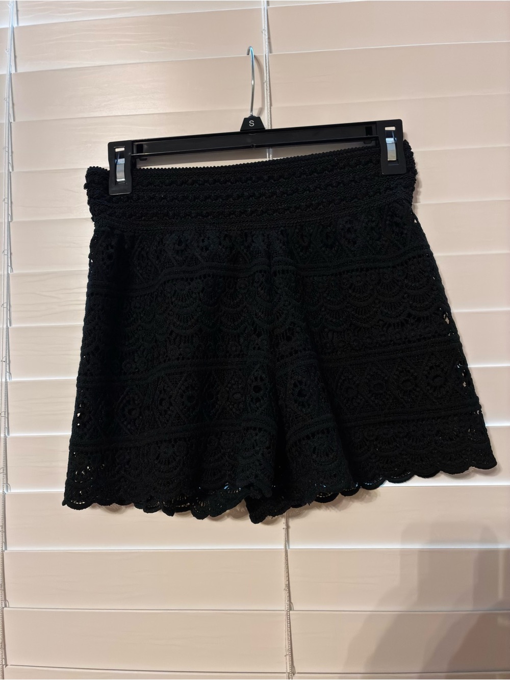Black Crochet Lace Shorts